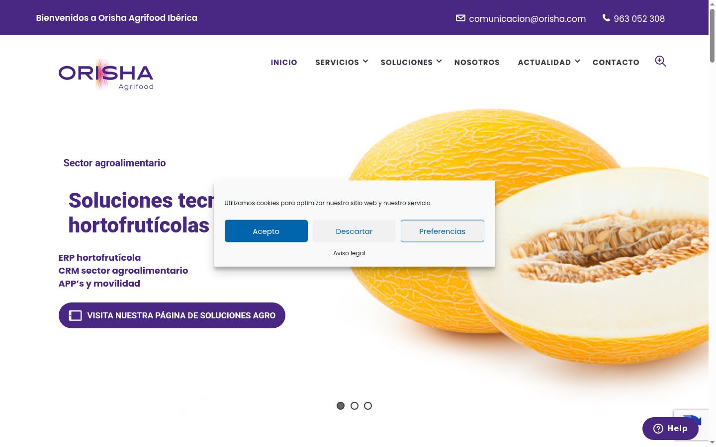 Screenshot del banner di consenso mostrato prima di qualsiasi interazione