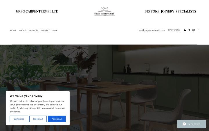 Screenshot of gregcarpentersltd.com