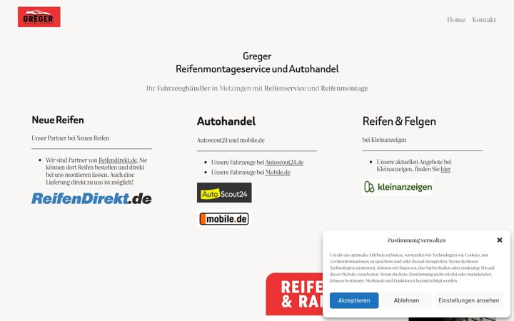 Screenshot of greger-reifen-autohandel.de