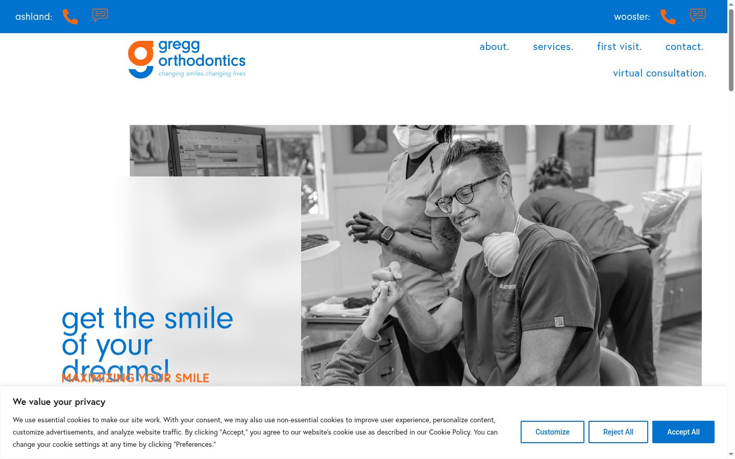 Screenshot of the consent banner shown before any interaction