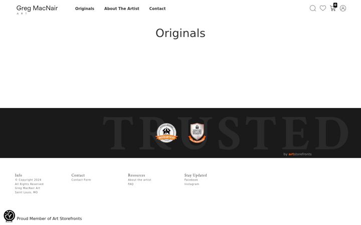 Screenshot of gregmacnairart.com