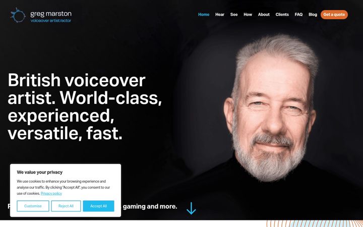 Screenshot of gregmarston.com