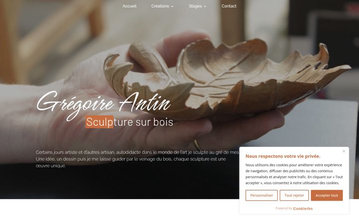 Screenshot of gregoireantin.com