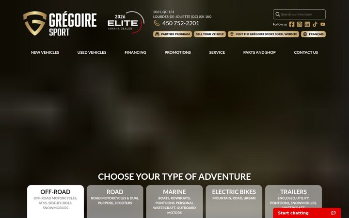 Screenshot of gregoiresport.com
