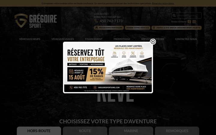 Screenshot of gregoiresportsorel.com