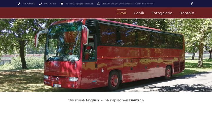 Screenshot of gregorbus.cz