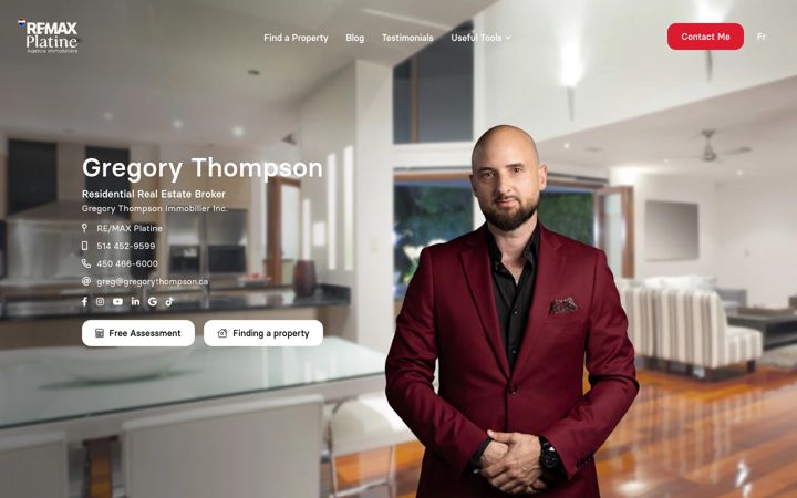 Screenshot of gregorythompson.ca