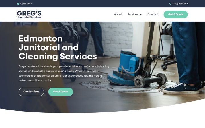 Screenshot of gregsclean.com