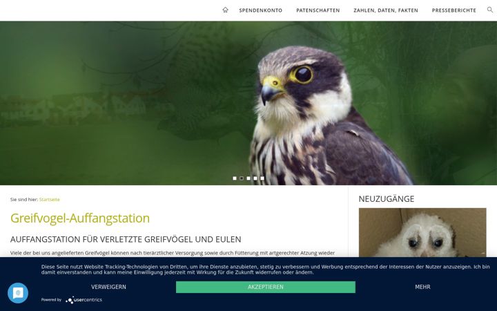 Screenshot of greifvogel-auffangstation.de