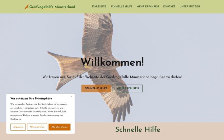 Screenshot of greifvogelhilfe-muensterland.de