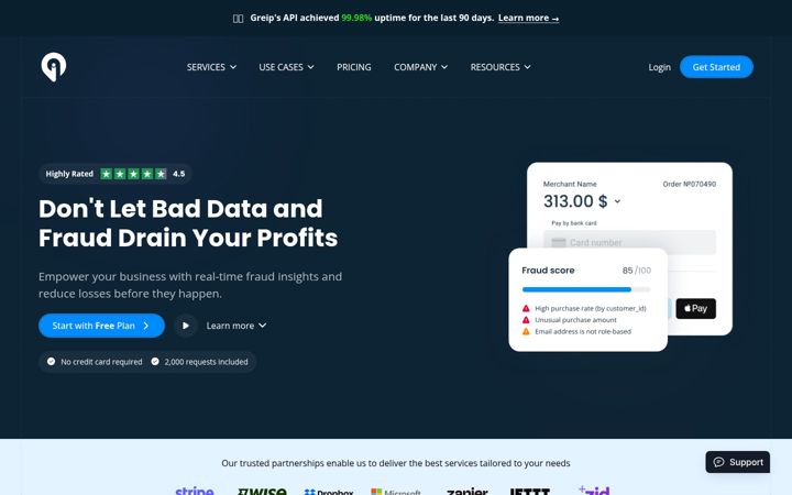 Screenshot of greip.io