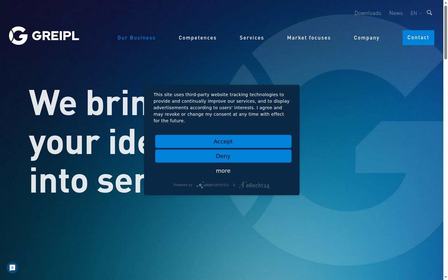 Captura de ecrã do banner de consentimento apresentado antes de qualquer interação