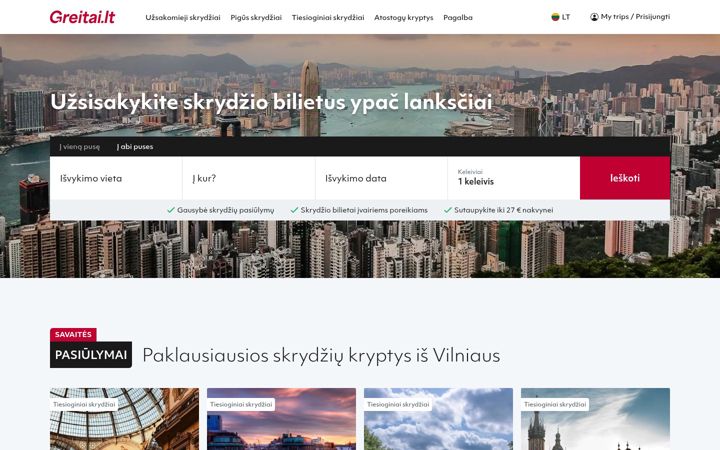 Screenshot of greitai.lt