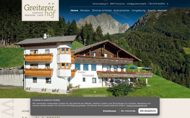 Screenshot of greitererhof.it
