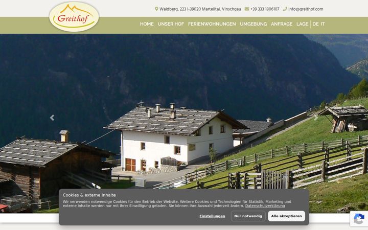 Screenshot of greithof.com