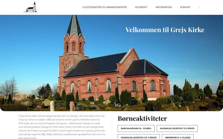 Screenshot of grejskirke.dk