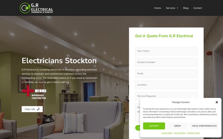 Screenshot of grelectricalservices.co.uk