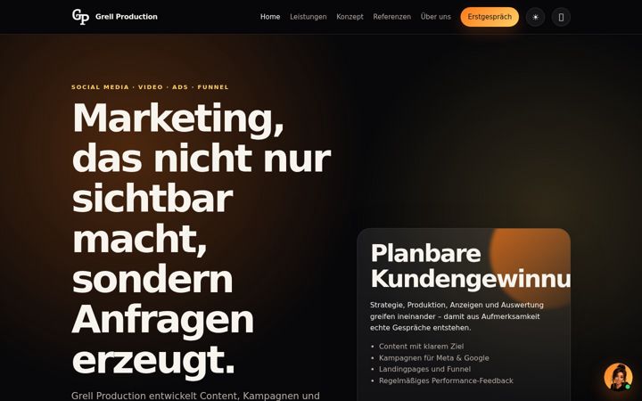 Screenshot of grellproduction.de