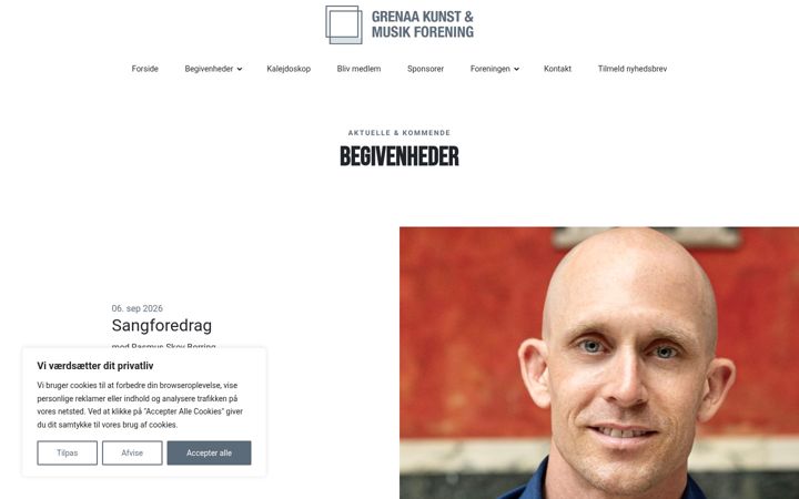 Screenshot of grenaakunstogmusik.dk