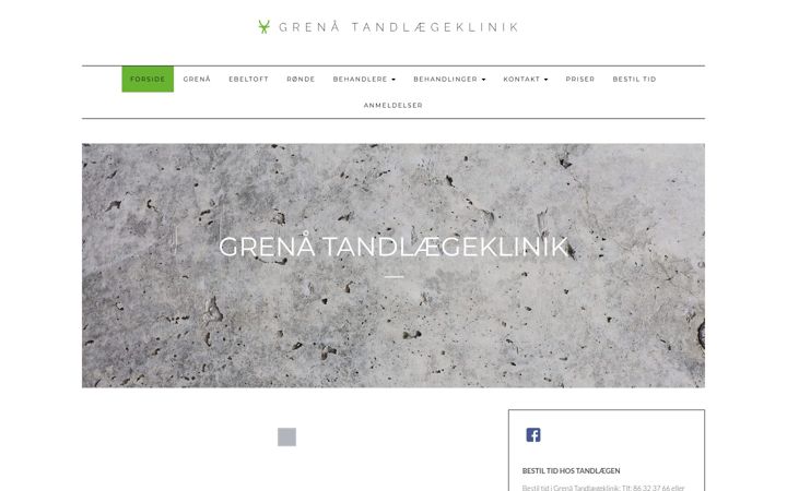 Screenshot of grenaatandlaegeklinik.dk
