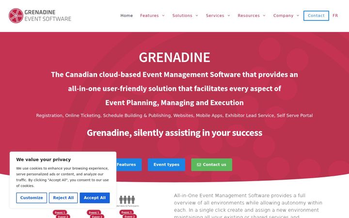 Screenshot of grenadine.co
