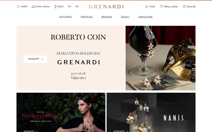 Screenshot of grenardi.lv