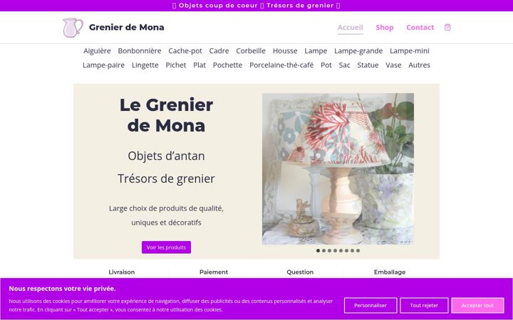 Screenshot of grenierdemona.fr