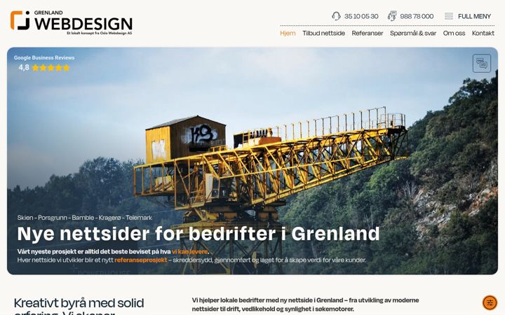 Screenshot of grenlandwebdesign.no