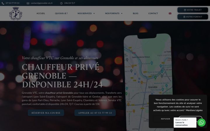 Screenshot of grenoble-vtc.fr