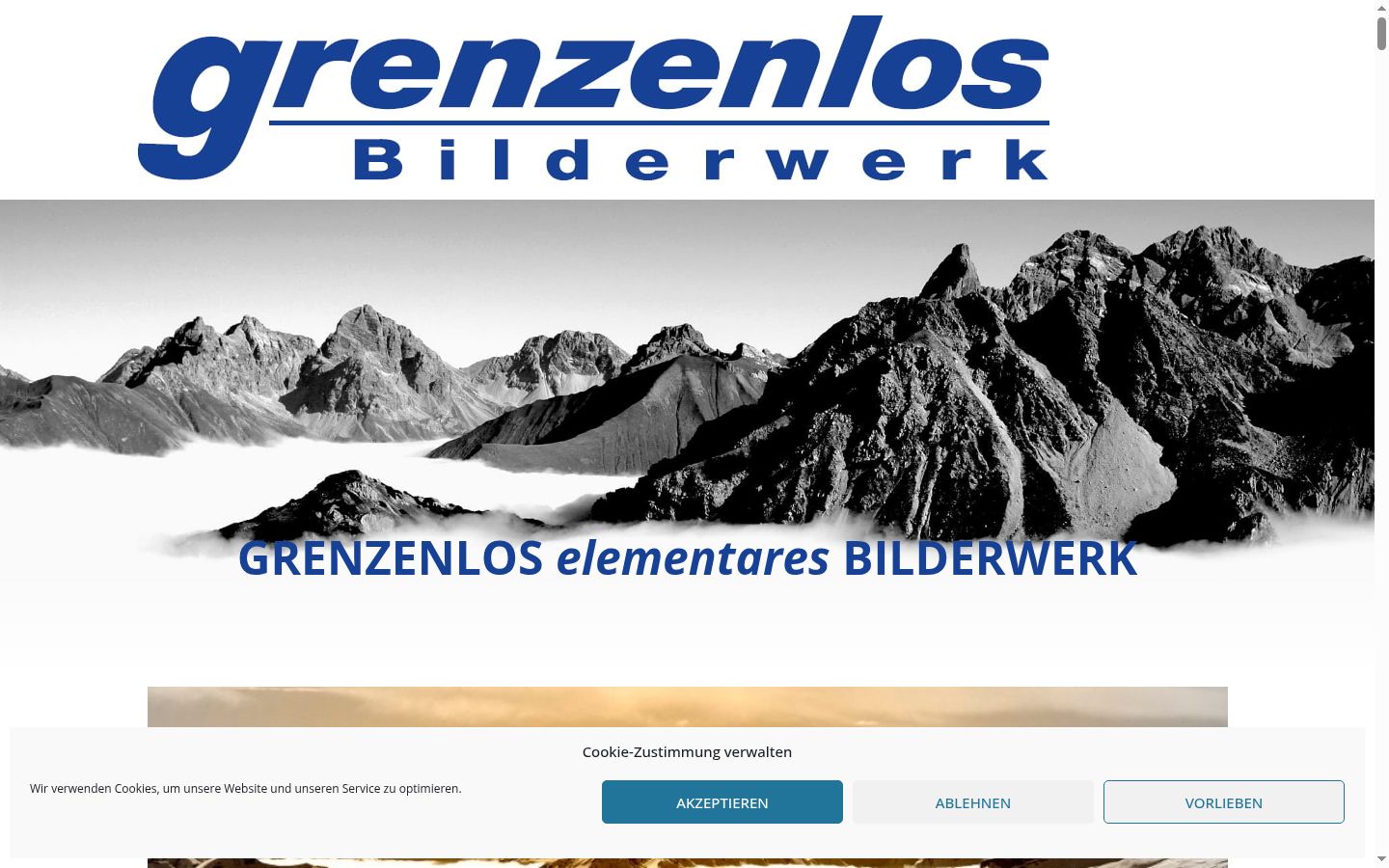 Screenshot des Einwilligungsbanners vor jeglicher Interaktion