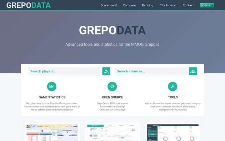 Screenshot of grepodata.com