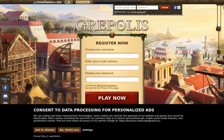 Zrzut ekranu grepolis.com