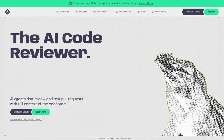 Screenshot of greptile.com