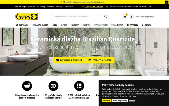 Screenshot of gres.cz