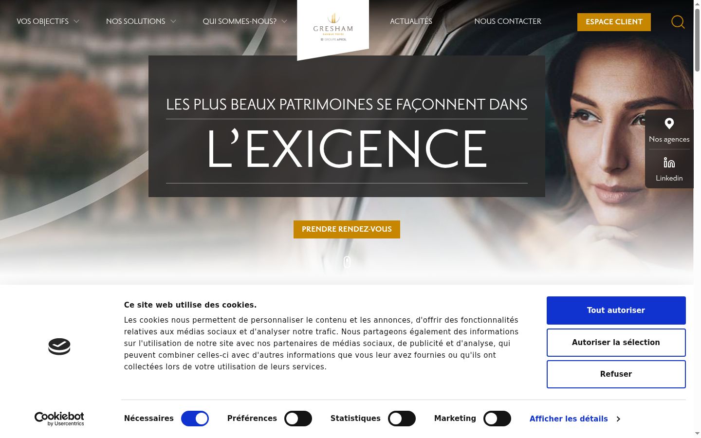 Screenshot of the consent banner shown before any interaction