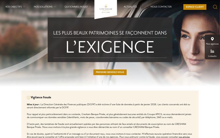 Screenshot of gresham-banque-privee.fr