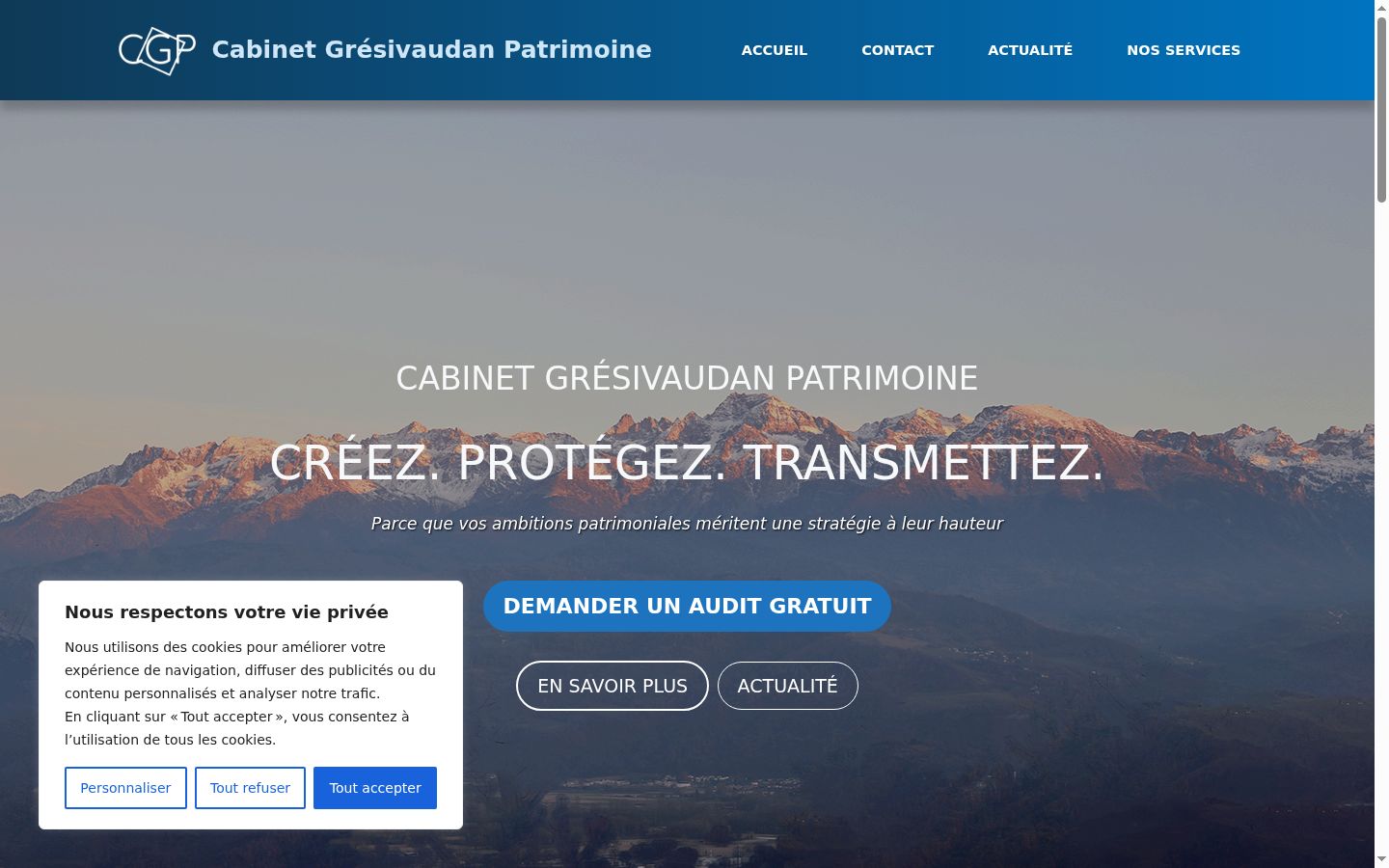 Screenshot des Einwilligungsbanners vor jeglicher Interaktion