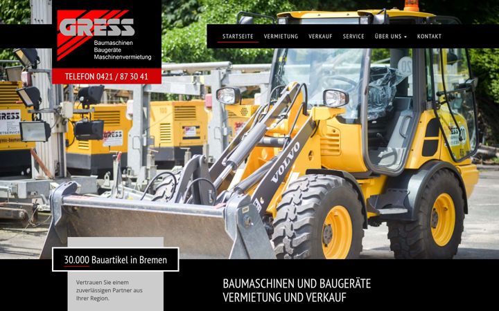 Screenshot of gress-baumaschinen.de
