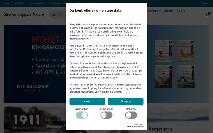 Screenshot of gresshoppaaktiv.no