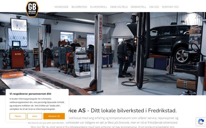 Screenshot of gressvikbilservice.no