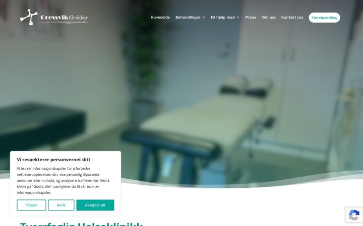 Screenshot of gressvikklinikken.no