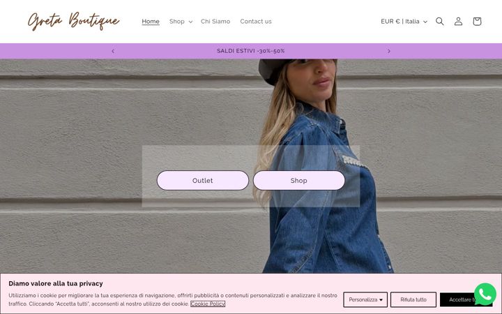 Screenshot of gretaboutique.it