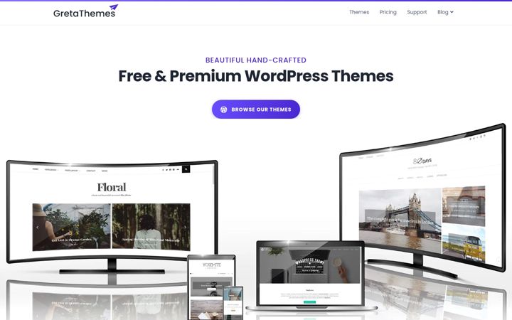 Screenshot of gretathemes.com