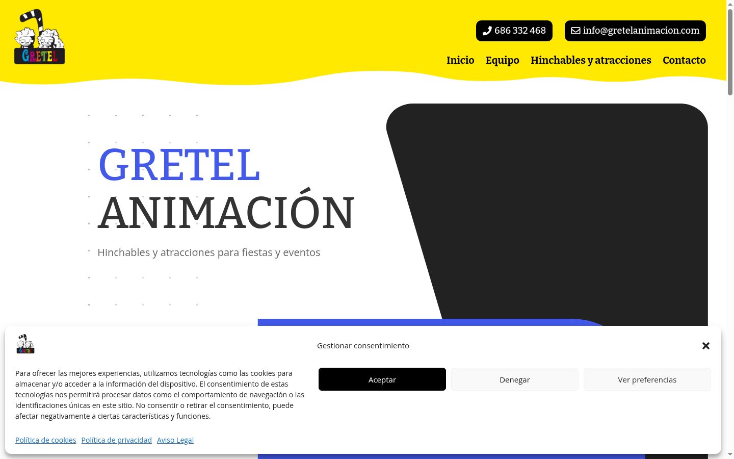 Screenshot del banner di consenso mostrato prima di qualsiasi interazione