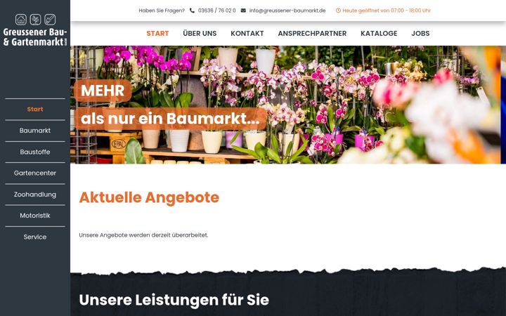 Screenshot of greussener-baumarkt.de