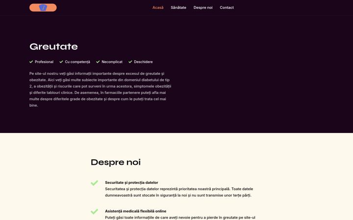 Screenshot of greutate.com