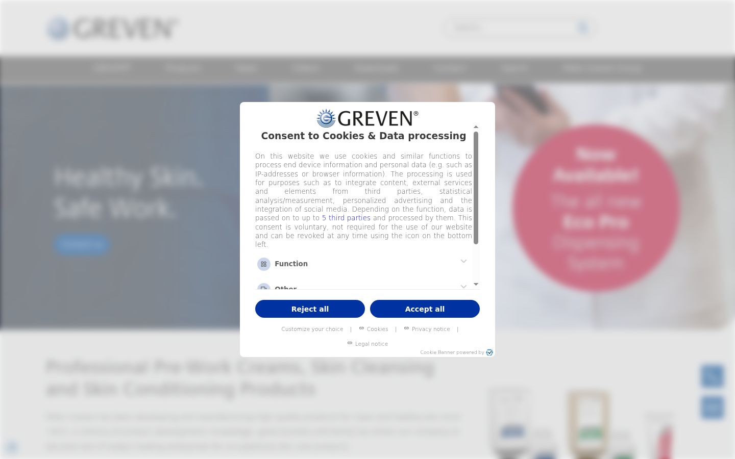 Sutikimo reklamjuostės, rodytos prieš bet kokią sąveiką, ekrano kopija