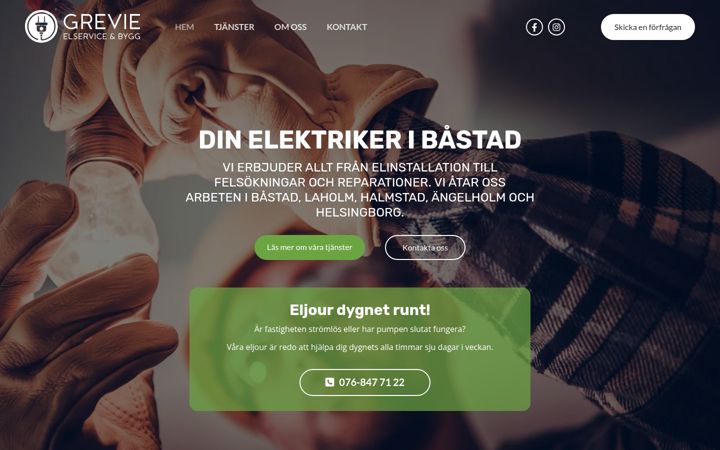 Screenshot of grevieelservice.se