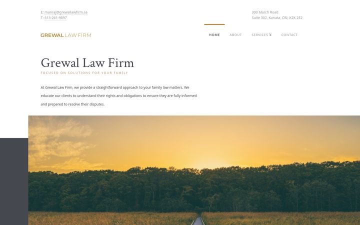 Screenshot of grewallawfirm.ca