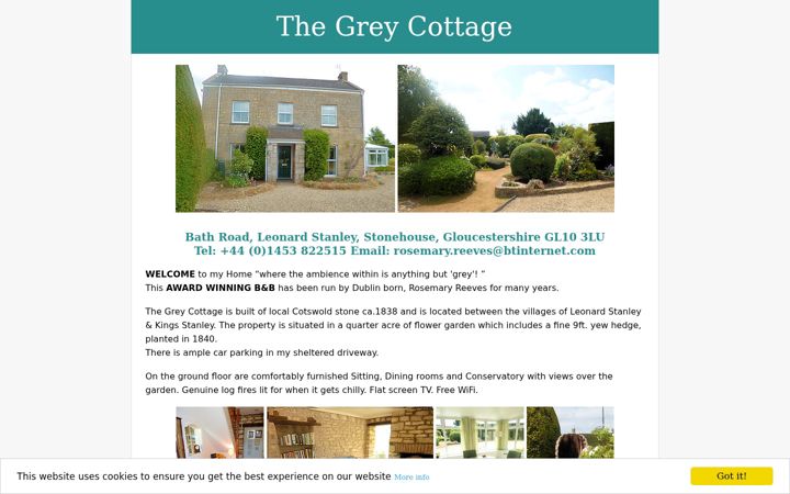 Screenshot of grey-cottage.co.uk